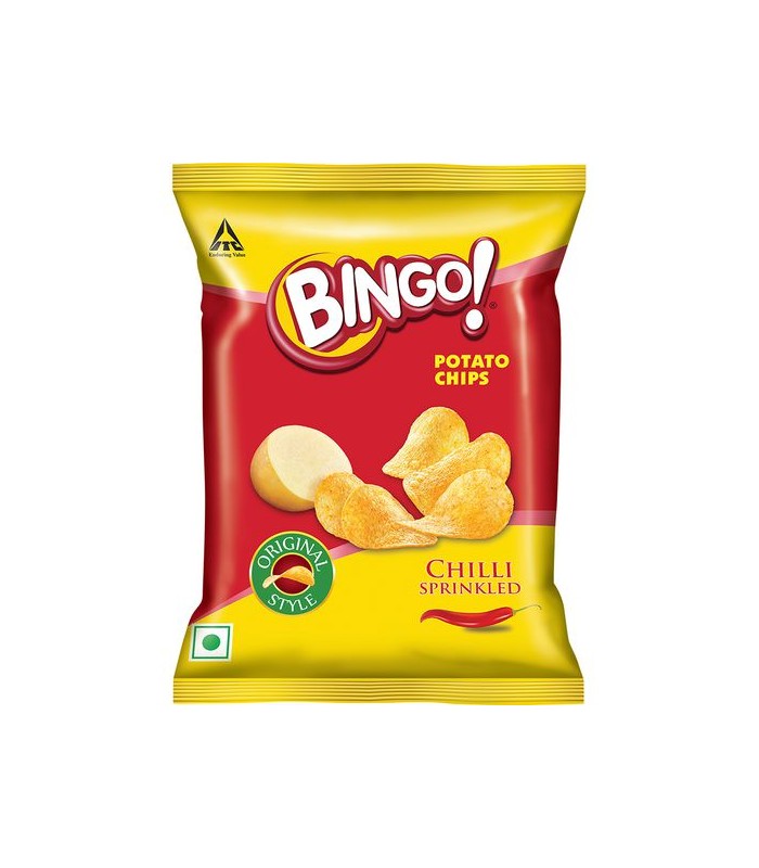 BINGO YUMITOS POTATO CHIPS ORIGINAL STYLE , CHILLI SPRINKLED Weight 28 Gm