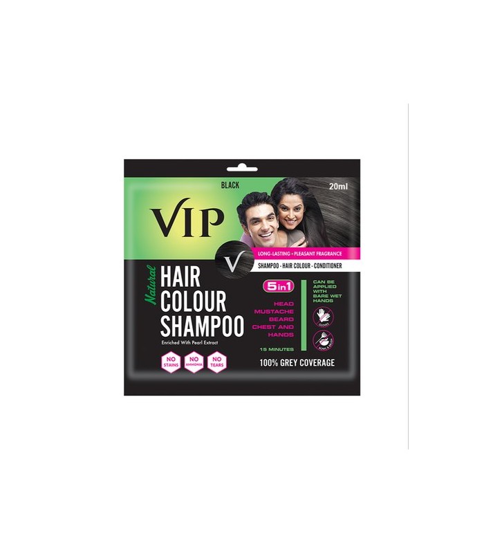 VIP HAIR COLOUR SHAMPOO - BLACK , 20ML VIP HAIR COLOUR SHAMPOO - BLACK , 20ML